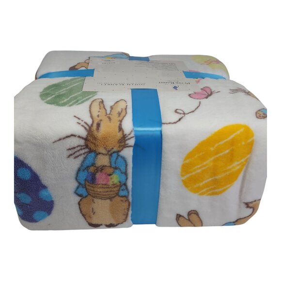 Peter Rabbit Queen Plush Blanket 90"X90" Family Sized Throw Polyester Easter - Picture 5 of 12